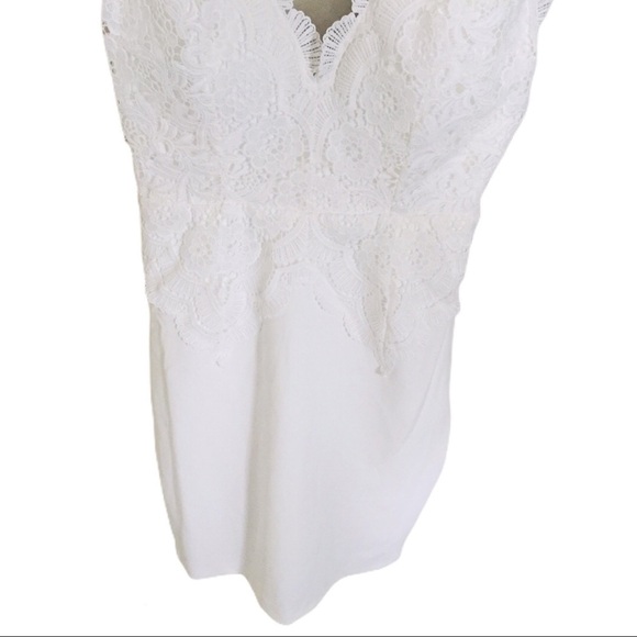 FASHION NOVA Meeting My Love Crochet Dress With Sweetheart Neckline Ivory Small - Picture 9 of 13